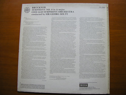 BRUCKNER: SYMPHONY No. 6     SOLTI / CHICAGO SYMPHONY      SXL 6946