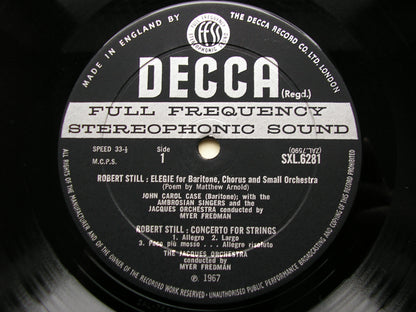 SXL 6281  STILL: ELEGY / CONCERTO FOR STRINGS / RUBBRA: CHORAL SUITE 'INSCAPE'      JACQUES ORCHESTRA /  FREDMAN     ED2