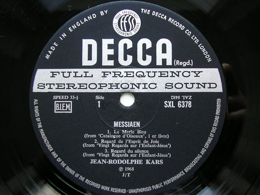 SXL 6378 JEAN-RODOLPHE KARS PLAYS MESSIAEN & LISZT      ED3