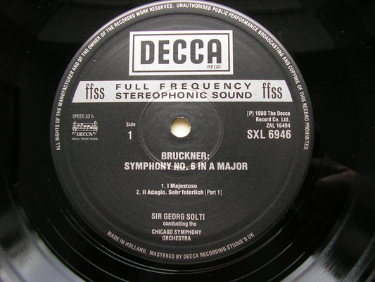 BRUCKNER: SYMPHONY No. 6     SOLTI / CHICAGO SYMPHONY      SXL 6946