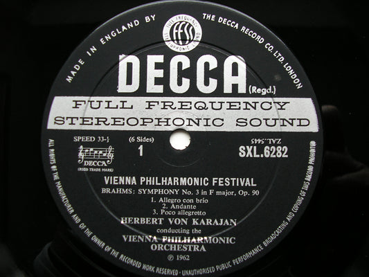 SXL 6282 / 4  VIENNA PHILHARMONIC FESTIVAL: BRAHMS / STRAUSS / MOZART / HAYDN      KARAJAN   3LP    ED2