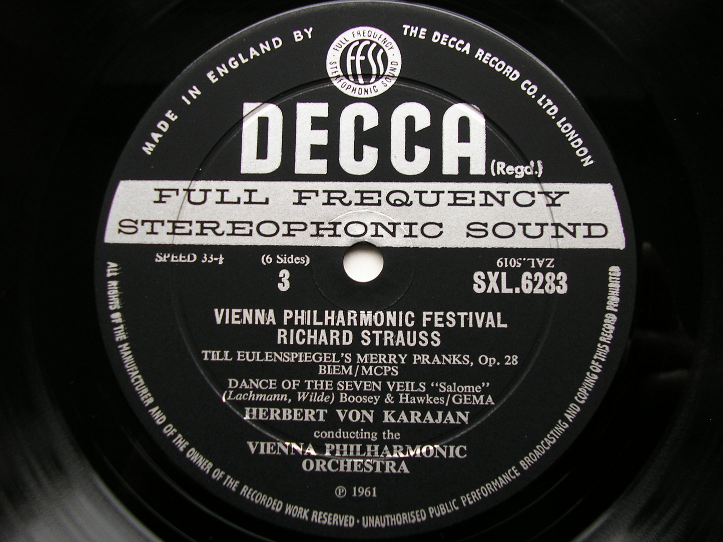 SXL 6282 / 4  VIENNA PHILHARMONIC FESTIVAL: BRAHMS / STRAUSS / MOZART / HAYDN      KARAJAN   3LP    ED2