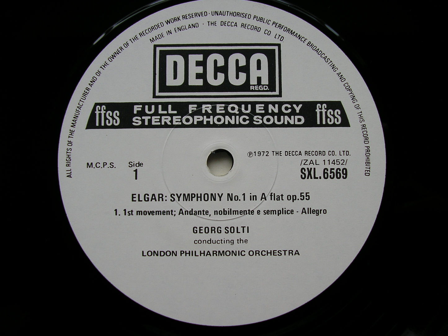 ELGAR: SYMPHONY No. 1       SOLTI / LONDON PHILHARMONIC      SXL 6569