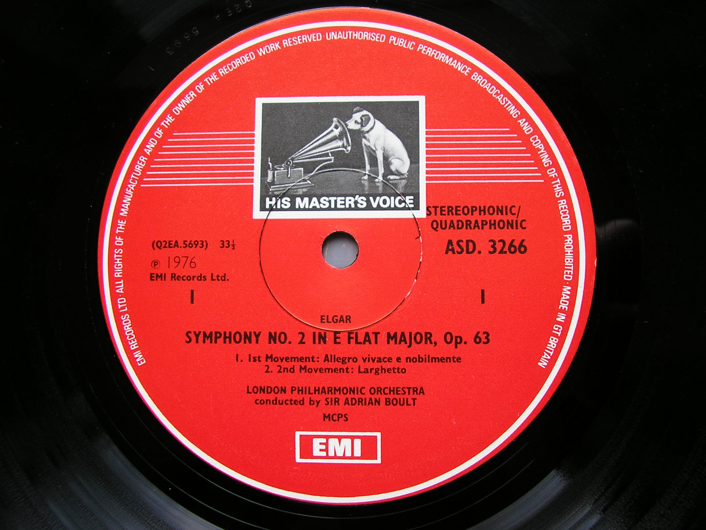 ELGAR: SYMPHONY No. 2     BOULT / LONDON PHILHARMONIC    ASD 3266