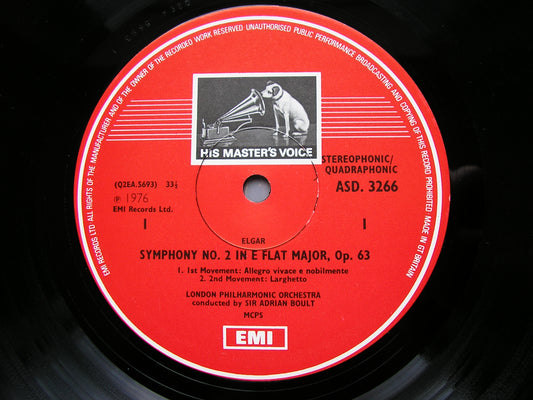 ELGAR: SYMPHONY No. 2     BOULT / LONDON PHILHARMONIC    ASD 3266