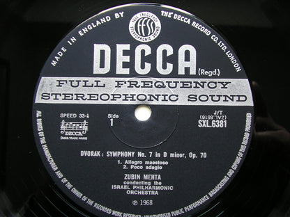 SXL 6381 DVORAK: SYMPHONY No. 7      MEHTA / ISRAEL PHILHARMONIC      ED3