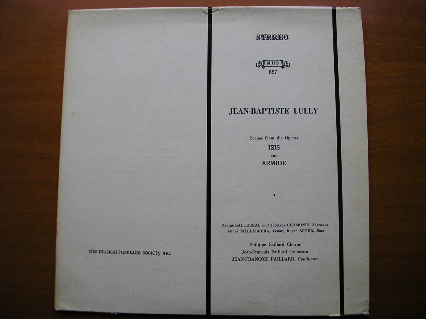LULLY: scenes & arias from ARMIDE (1686) & ISIS (1677)    SOLOISTS / PAILLARD ORCHESTRA / PAILLARD    MHS 867