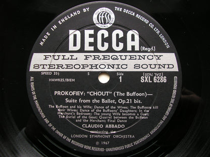 SXL 6286  PROKOFIEV: ROMEO & JULIET / CHOUT   excerpts    ABBADO / LONDON SYMPHONY    ED2