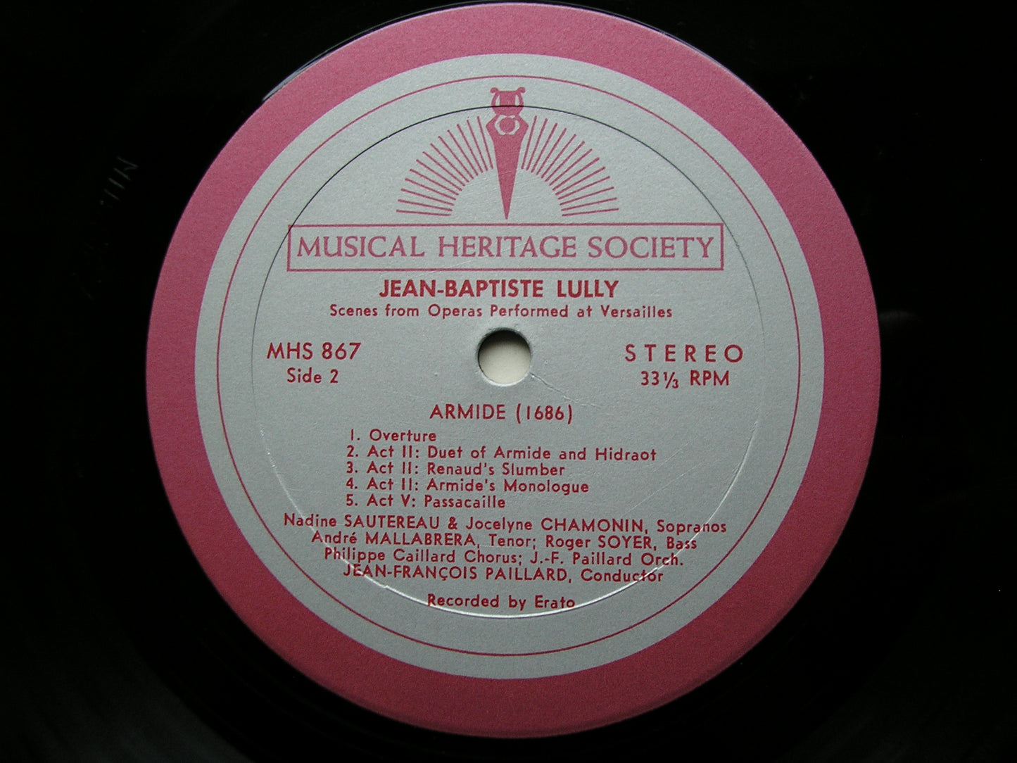 LULLY: scenes & arias from ARMIDE (1686) & ISIS (1677)    SOLOISTS / PAILLARD ORCHESTRA / PAILLARD    MHS 867