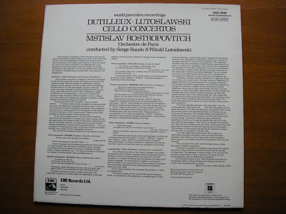 DUTILLEUX & LUTOSLAWSKI: CELLO CONCERTOS      ROSTROPOVICH / ORCHESTRE DE PARIS / DUTILLEUX / LUTOSLAWSKI     ASD 3145
