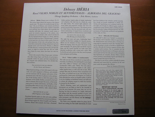 IBERIA: MUSIC OF DEBUSSY & RAVEL    REINER / CHICAGO SYMPHONY ORCHESTRA     LSC 2222