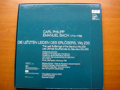 BACH, CPE: THE LAST SUFFERINGS OF THE SAVIOUR    SOLOISTS / LA PETITE BAND / KUIJKEN     2LP     16 9602