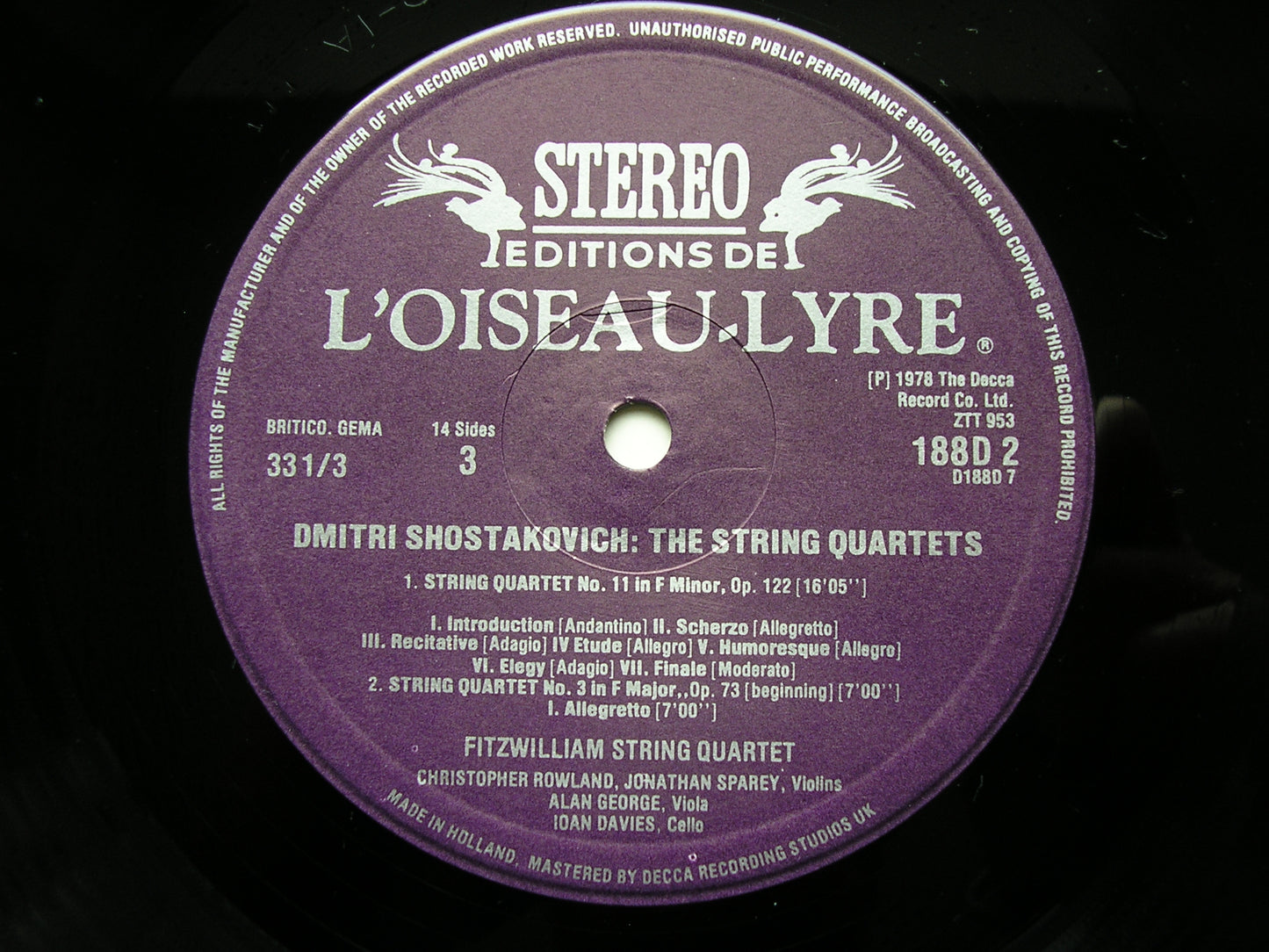 SHOSTAKOVICH: STRING QUARTETS Nos. 1 - 15      FITZWILLIAM STRING QUARTET      D188 D7