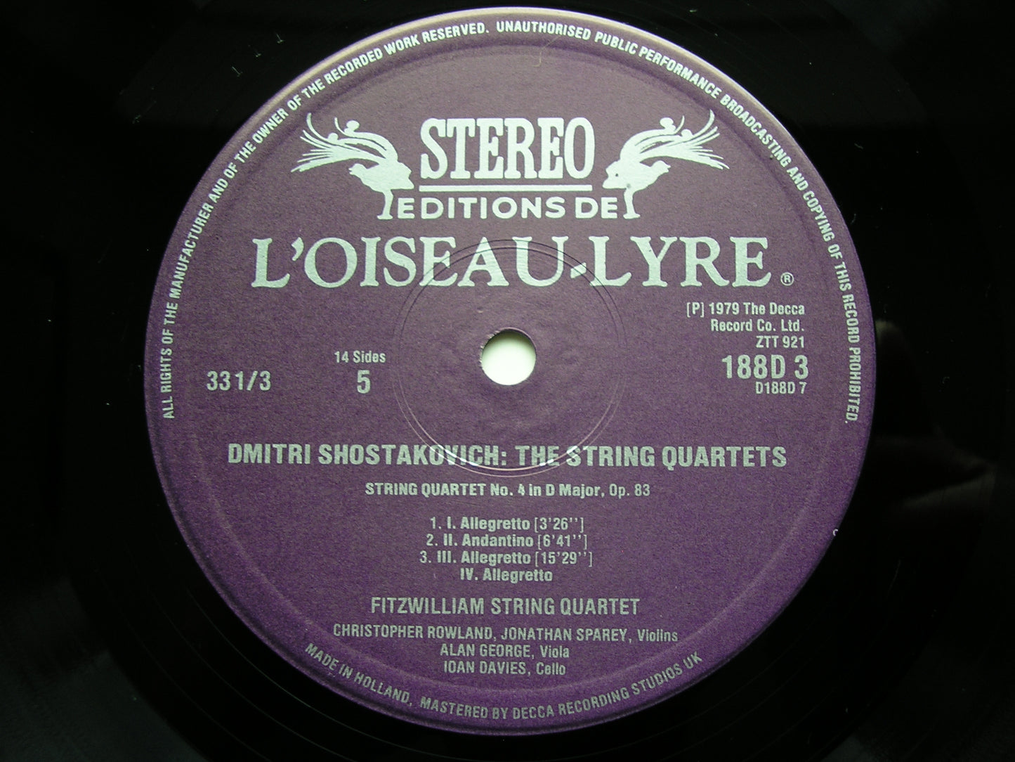 SHOSTAKOVICH: STRING QUARTETS Nos. 1 - 15      FITZWILLIAM STRING QUARTET      D188 D7