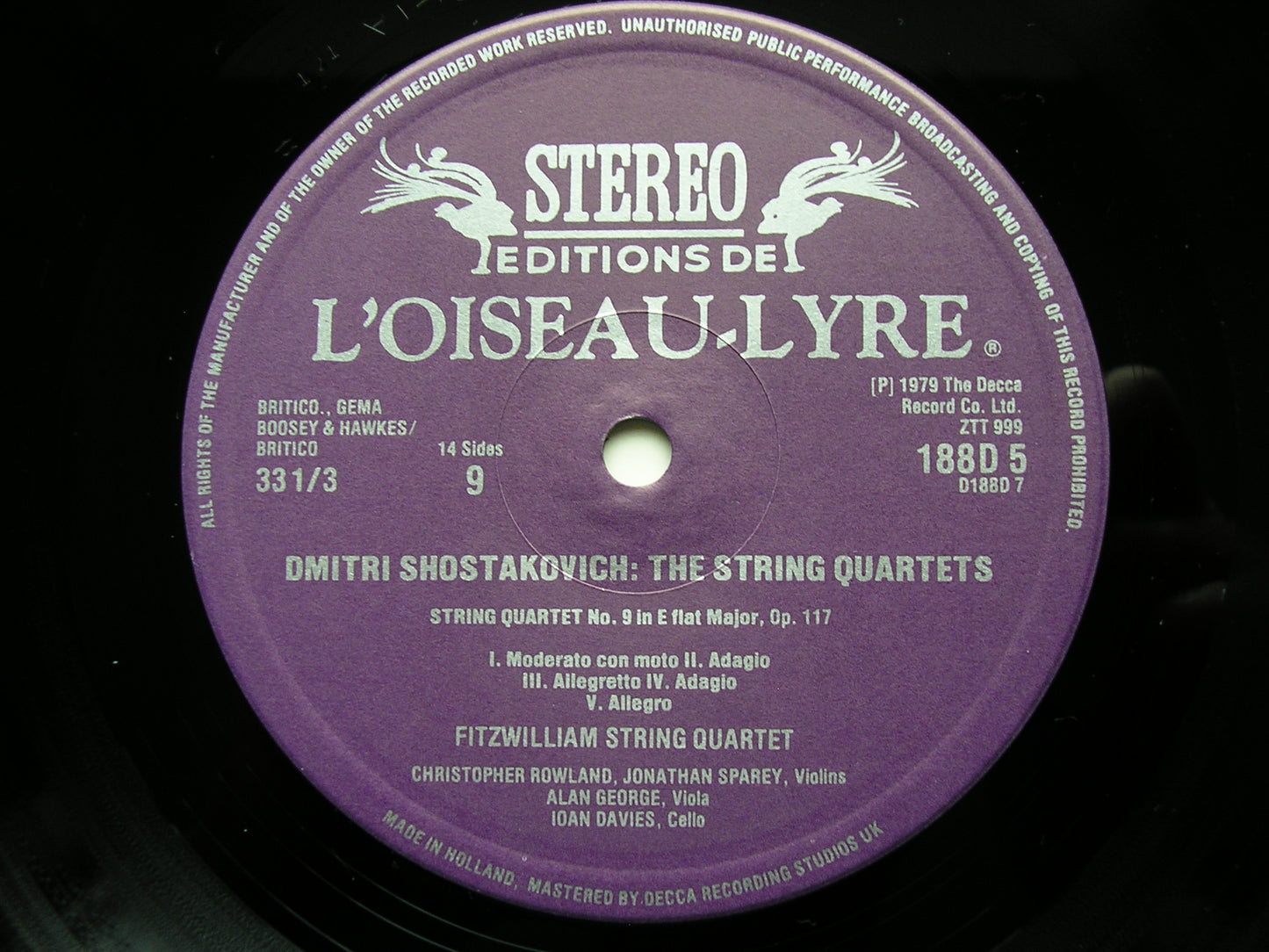 SHOSTAKOVICH: STRING QUARTETS Nos. 1 - 15      FITZWILLIAM STRING QUARTET      D188 D7