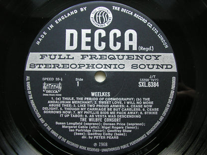 SXL 6384 WEELKES: MADRIGALS      THE WILBYE CONSORT / PEARS      ED3
