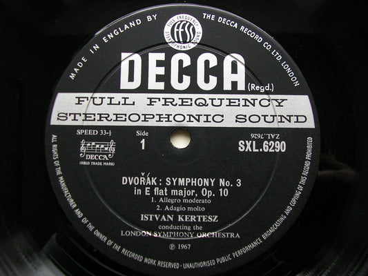 SXL 6290  DVORAK: SYMPHONY No. 3 / HUSSITE OVERTURE      KERTESZ / LONDON SYMPHONY    ED2