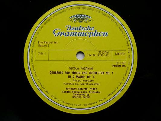 PAGANINI: VIOLIN CONCERTOS      ACCARDO / LONDON PHILHARMONIC / DUTOIT     5LP     2740 121