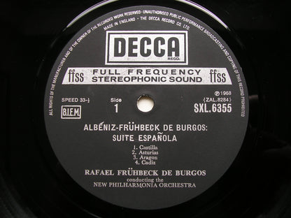 ALBENIZ: SUITE ESPANOLA     DE BURGOS / NEW PHILHARMONIA     SXL 6355