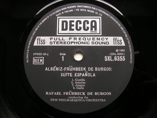 ALBENIZ: SUITE ESPANOLA     DE BURGOS / NEW PHILHARMONIA     SXL 6355
