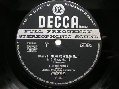 BRAHMS: PIANO CONCERTO No. 1        CURZON / LONDON SYMPHONY / SZELL     SXL 6023