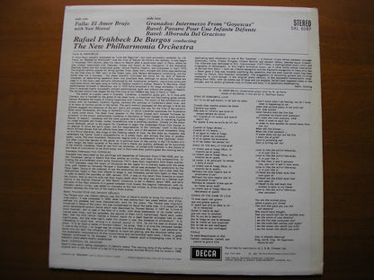 SXL 6287  FALLA / GRANADOS / RAVEL: ORCHESTRAL WORKS       DE BURGOS / NEW PHILHARMONIA    ED3