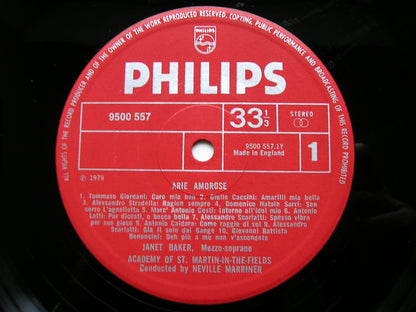 ARIE AMOROSE: CACCINI / CALDARA / PERGOLESI / PICCINNI / CESTI / GIORDANI      JANET BAKER / ASMIF / MARRINER     9500 557