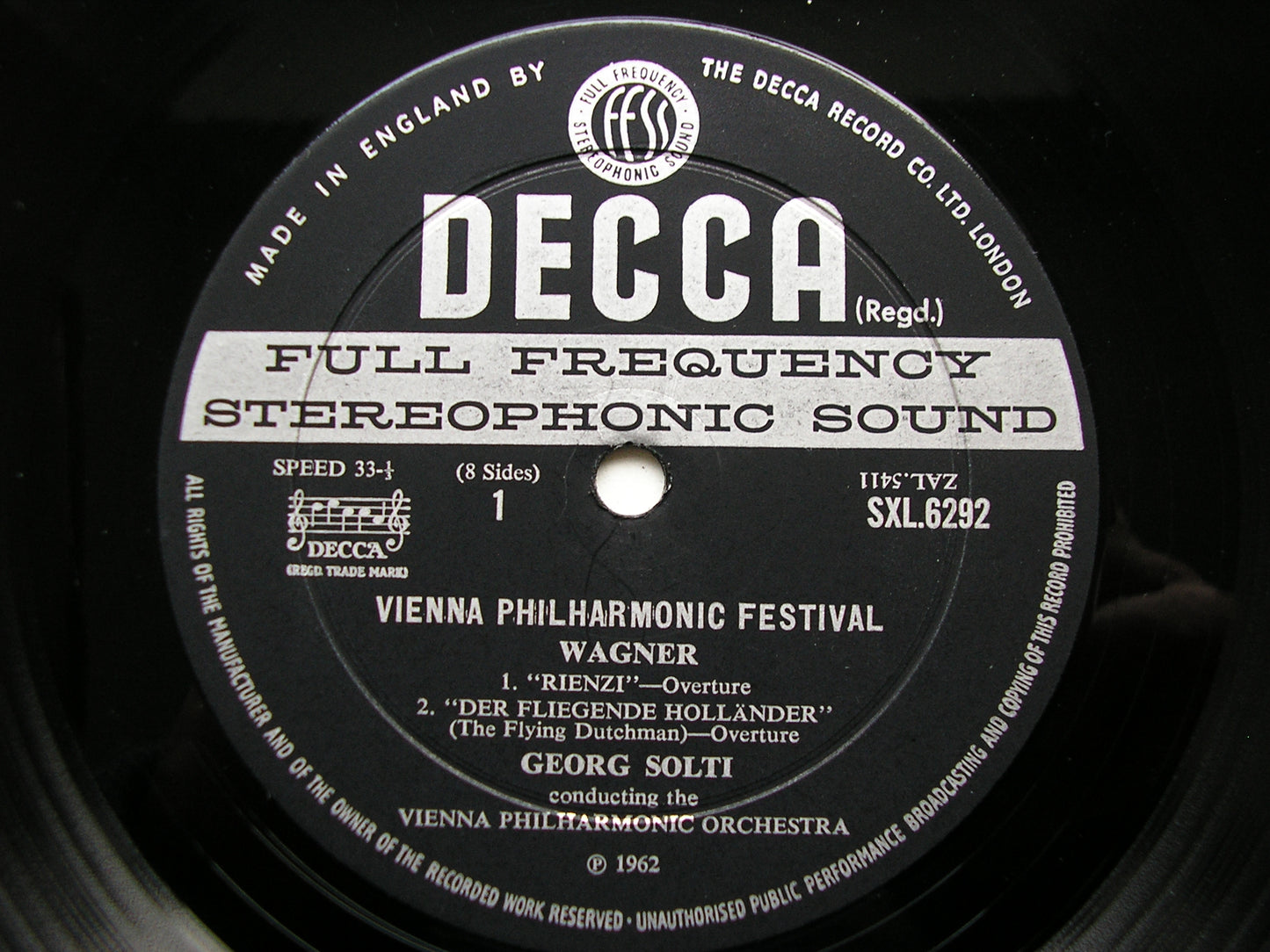 SXL 6292 / 5  VIENNA PHILHARMONIC FESTIVAL: WAGNER / SIBELIUS / SCHUBERT / BEETHOVEN    4LP     ED2