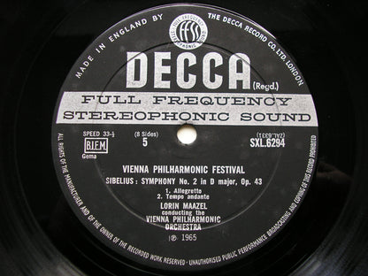 SXL 6292 / 5  VIENNA PHILHARMONIC FESTIVAL: WAGNER / SIBELIUS / SCHUBERT / BEETHOVEN    4LP     ED2