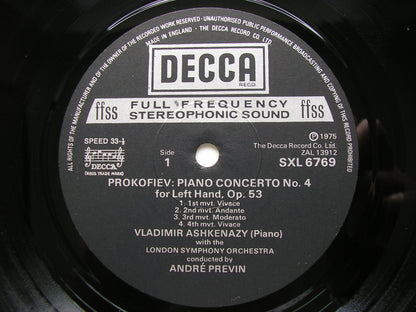 PROKOFIEV: THE FIVE PIANO CONCERTOS / CLASSICAL SYMPHONY / AUTUMNAL     ASHKENAZY / LONDON SYMPHONY / PREVIN    3 LP
