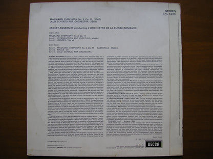 SXL 6395 MAGNARD: SYMPHONY No. 3 / LALO: SCHERZO     ANSERMET / SUISSE ROMANDE      ED3