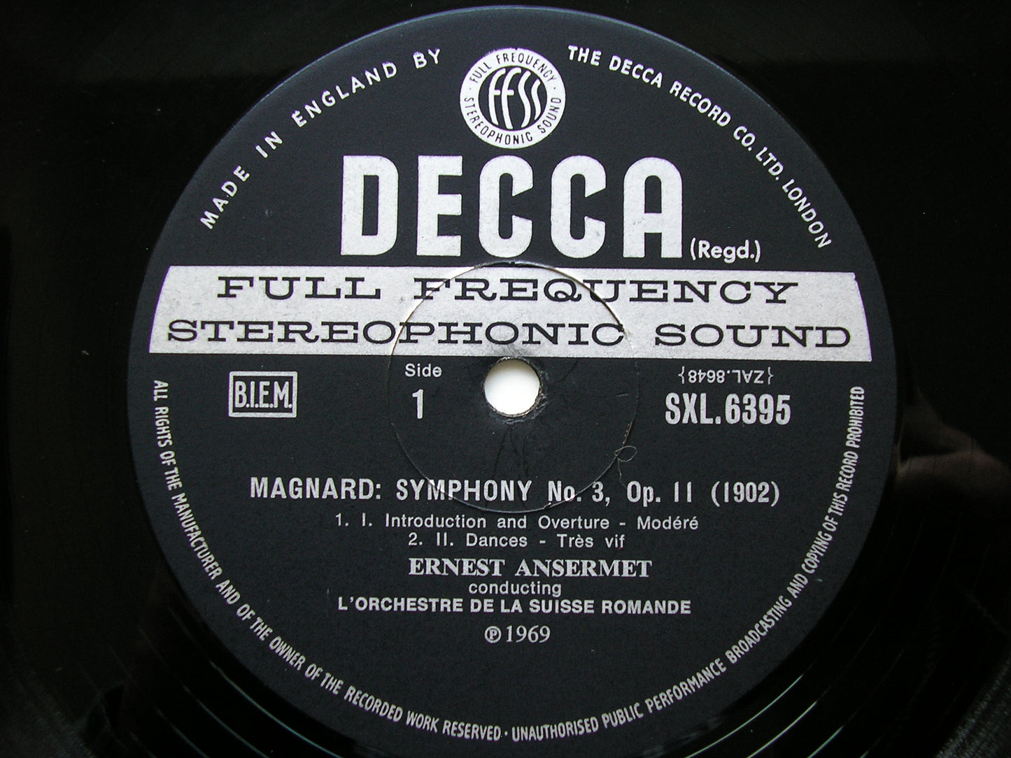 SXL 6395 MAGNARD: SYMPHONY No. 3 / LALO: SCHERZO     ANSERMET / SUISSE ROMANDE      ED3