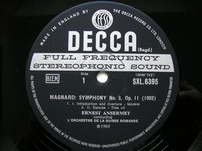 SXL 6395 MAGNARD: SYMPHONY No. 3 / LALO: SCHERZO     ANSERMET / SUISSE ROMANDE      ED3