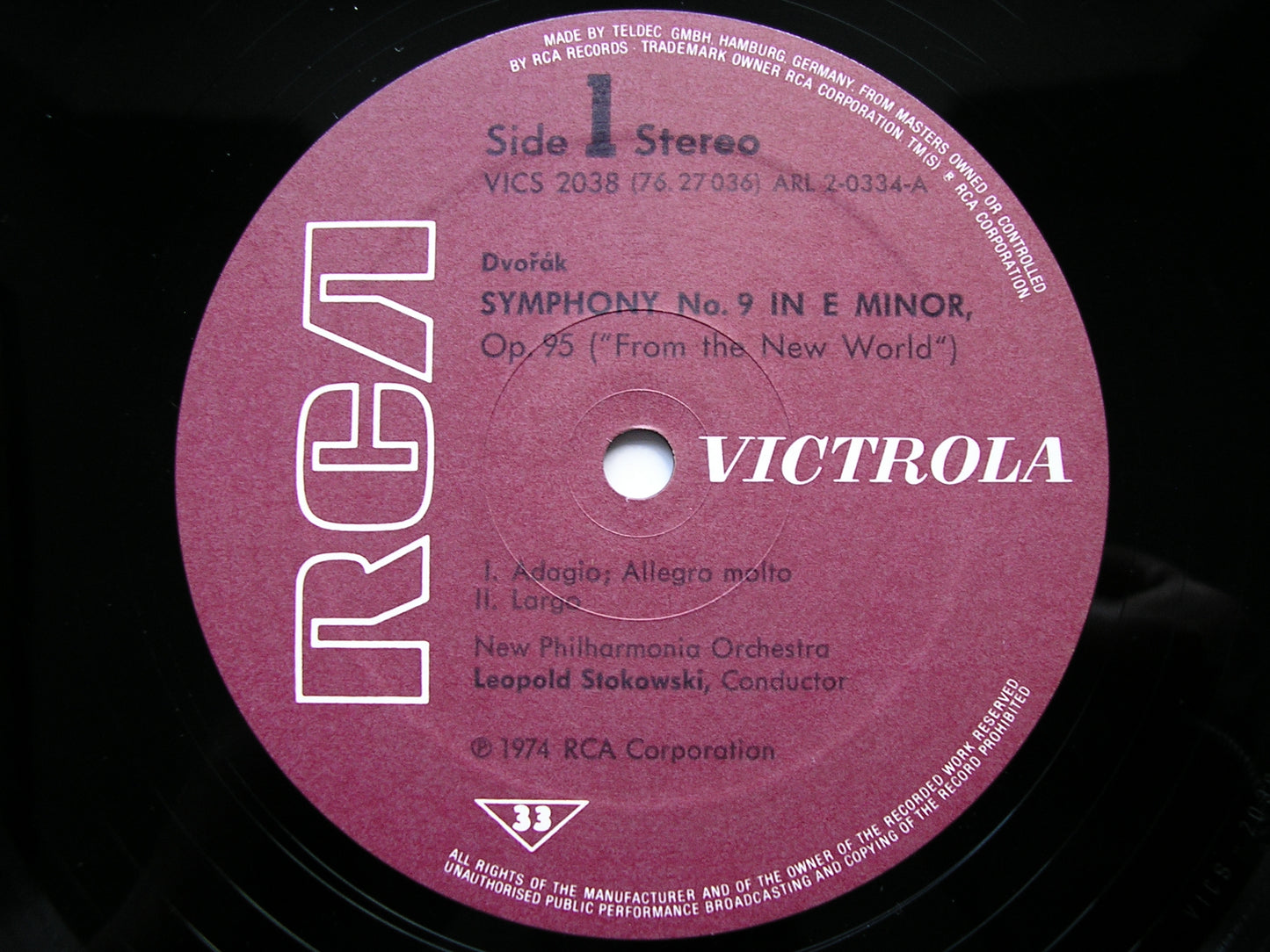 DVORAK: SYMPHONY No. 9      STOKOWSKI / NEW PHILHARMONIA      VICS 2038