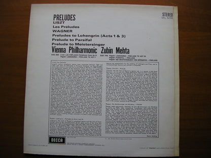 SXL 6298  LISZT: LES PRELUDES / WAGNER: PRELUDES to Lohengrin / Parsifal / Meistersinger       MEHTA / VIENNA PHILHARMONIC    ED2
