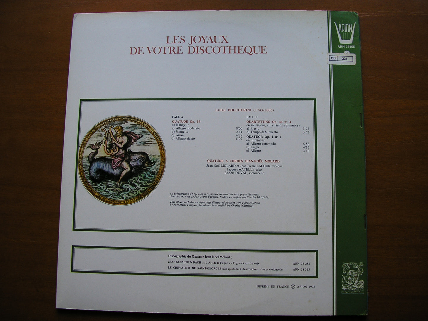 BOCCHERINI: STRING QUARTETS Op. 39 & Op. 1      MOLARD STRING QUARTET     ARN 38455