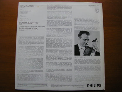 BARTOK: VIOLIN CONCERTO No. 2 / RHAPSODY No. 1      SZERYNG / CONCERTGEBOUW / HAITINK    6500 021
