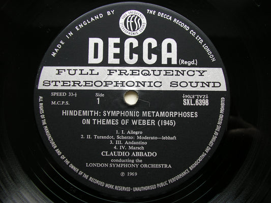 HINDEMITH: SYMPHONIC METAMORPHOSES / JANACEK: SINFONIETTA     ABBADO / LONDON SYMPHONY     ED3