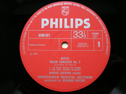 BARTOK: VIOLIN CONCERTO No. 2 / RHAPSODY No. 1      SZERYNG / CONCERTGEBOUW / HAITINK    6500 021