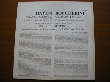 HAYDN & BOCCHERINI: CELLO CONCERTOS      GENDRON / LONDON SYMPHONY / LEPPARD     SAL 3636