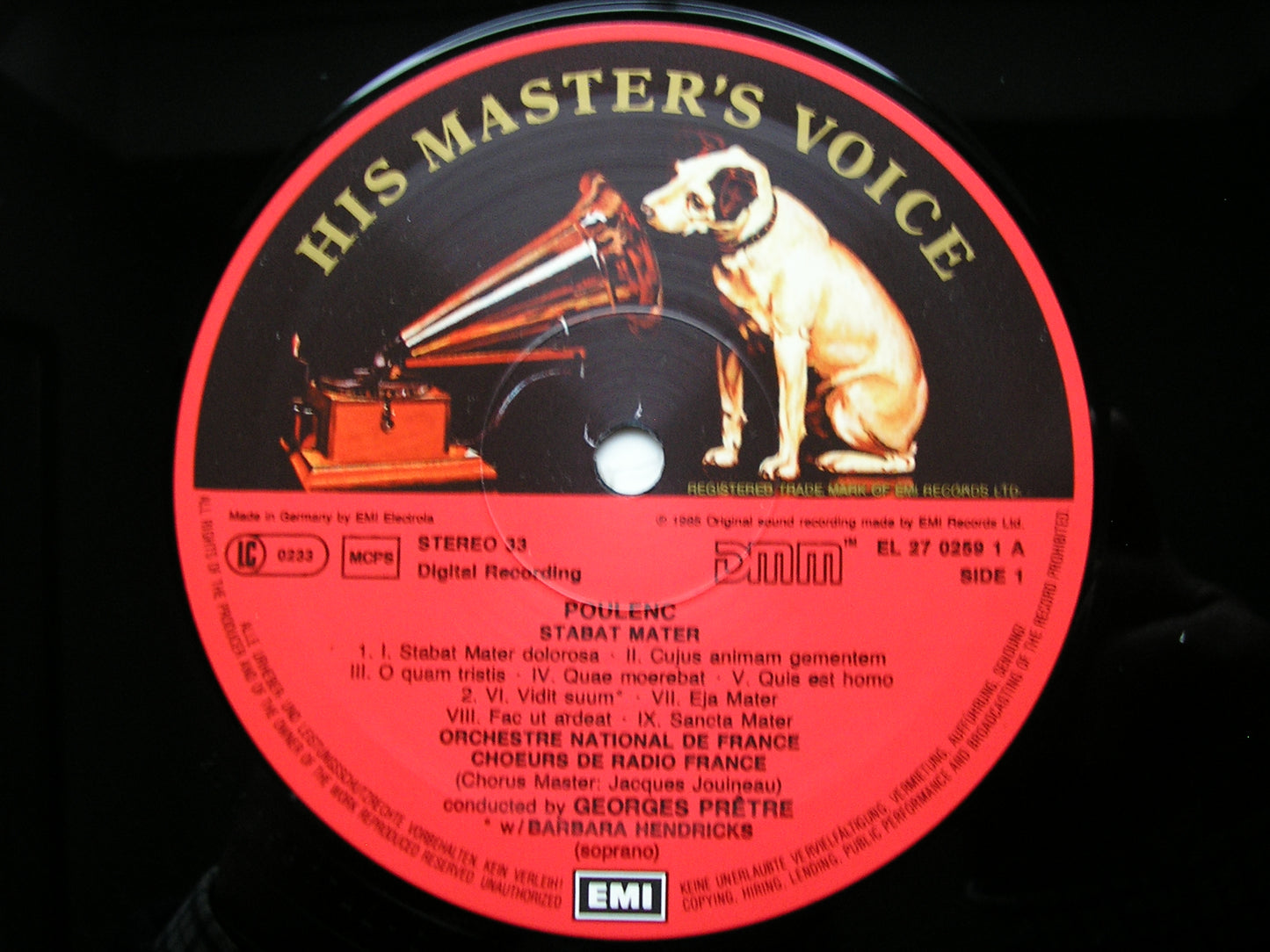 POULENC: STABAT MATER / FOUR MOTETS     HENDRICKS / FRENCH NATIONAL ORCHESTRA / PRETRE    27 0259