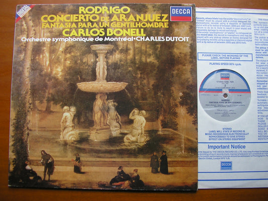 RODRIGO: CONCIERTO DE ARANJUEZ / FANTASIA PARA UN GENTILHOMBRE    BONELL / MONTREAL SYMPHONY / DUTOIT     SXDL 7525