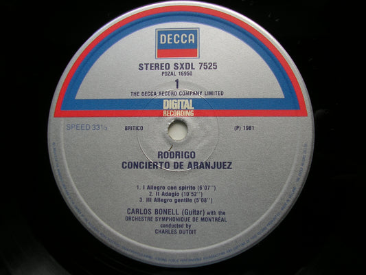 RODRIGO: CONCIERTO DE ARANJUEZ / FANTASIA PARA UN GENTILHOMBRE    BONELL / MONTREAL SYMPHONY / DUTOIT     SXDL 7525