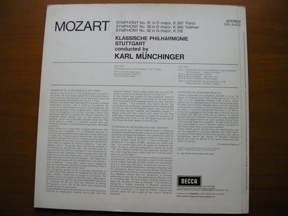 SXL 6402 MOZART: SYMPHONIES Nos. 31 'Paris' / 32 / 35 'Haffner'     MUNCHINGER / STUTTGART CHAMBER ORCHESTRA      ED3