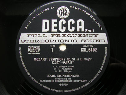 SXL 6402 MOZART: SYMPHONIES Nos. 31 'Paris' / 32 / 35 'Haffner'     MUNCHINGER / STUTTGART CHAMBER ORCHESTRA      ED3