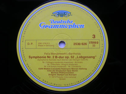 MENDELSSOHN: THE FIVE SYMPHONIES / OVERTURE The Hebrides    KARAJAN / BERLIN PHILHARMONIC    4 LP