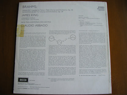 SXL 6386 BRAHMS: RINALDO / SONG OF DESTINY     KING / NEW PHILHARMONIA / ABBADO       ED3