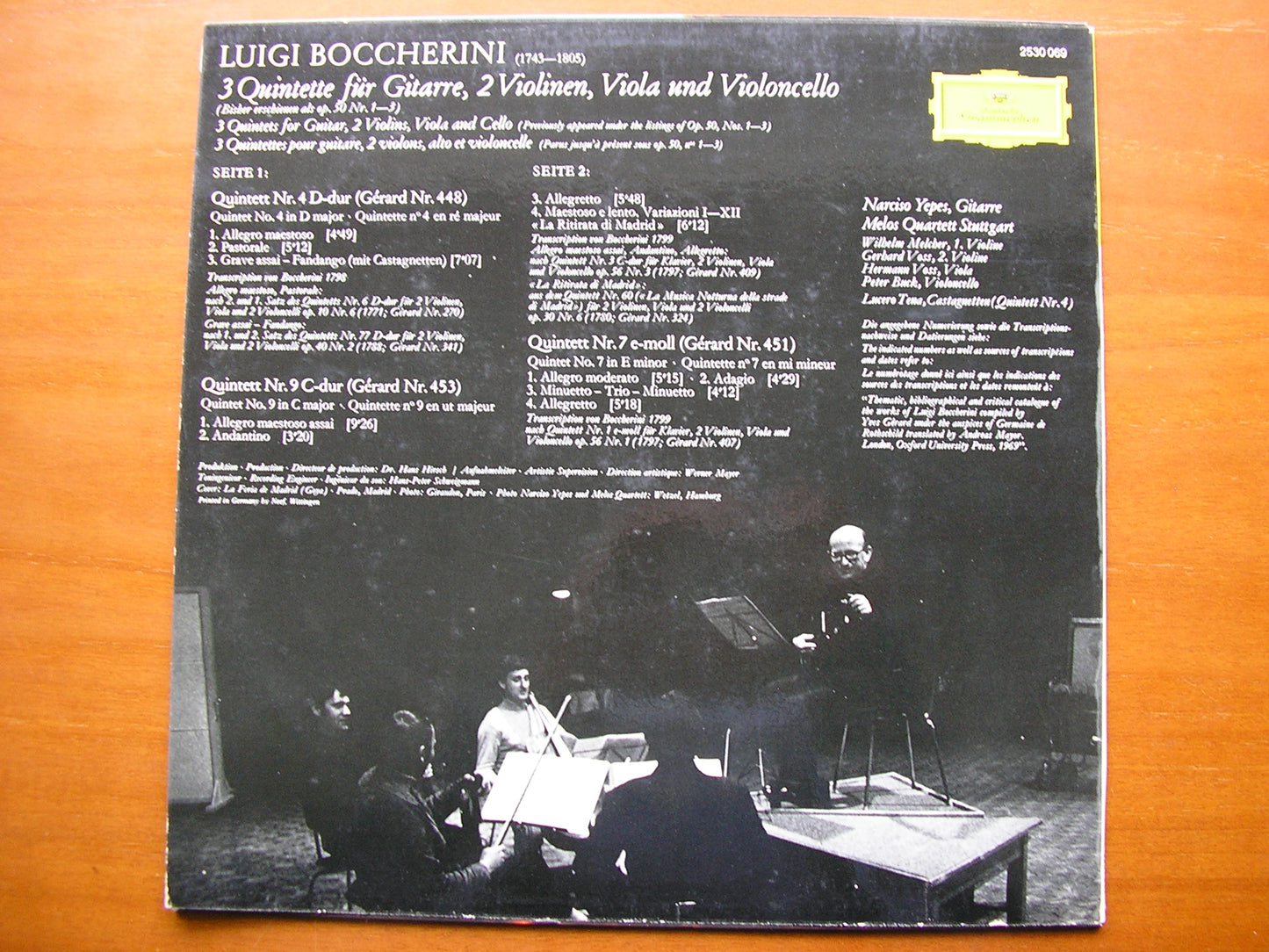 BOCCHERINI: GUITAR QUINTETS Nos. 4 / 7 / 9      YEPES / MELOS QUARTET     2530 069