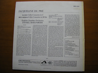 HAYDN & BOCCHERINI: CELLO CONCERTOS      DU PRE / ENGLISH CHAMBER ORCHESTRA / BARENBOIM     ASD 2331