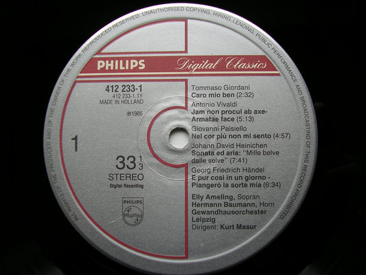 18th CENTURY ARIAS: GLUCK / HEINICHEN / PURCELL / MOZART / HANDEL / PAISIELLO / PERGOLESI / GIORDANI       AMELING / LEIPZIG GEWANDHAUS / MASUR     412 233